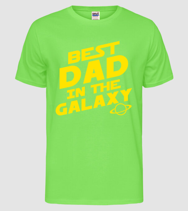 Best dad in the galaxy model verde neon pe tricou