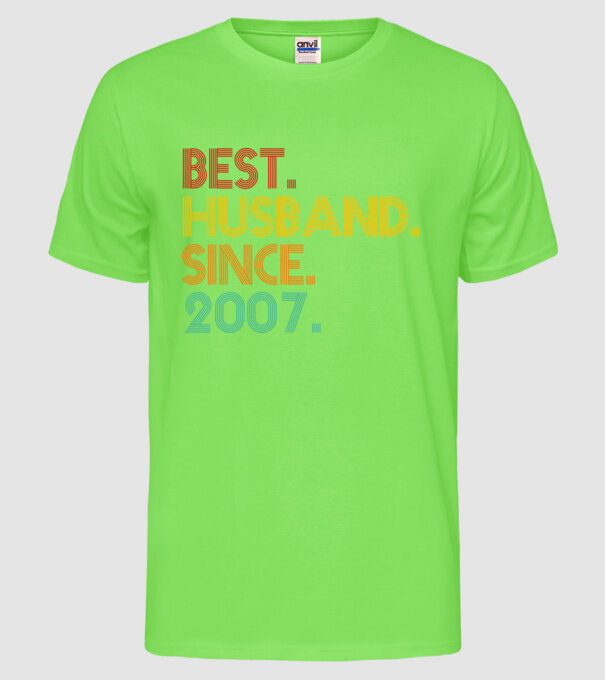 best husband since 2007 retro model verde neon pe tricou