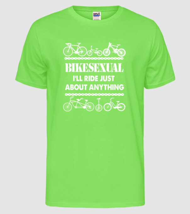 Bikesexual white model verde neon pe tricou