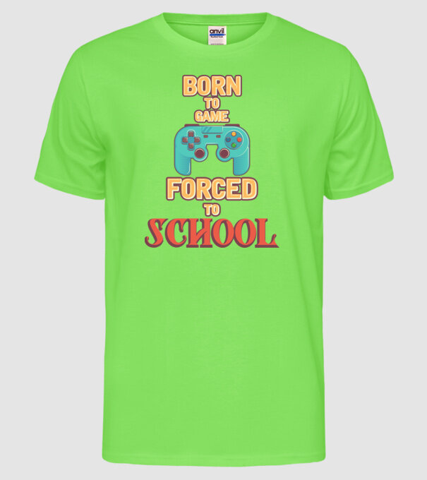 Born to game model verde neon pe tricou