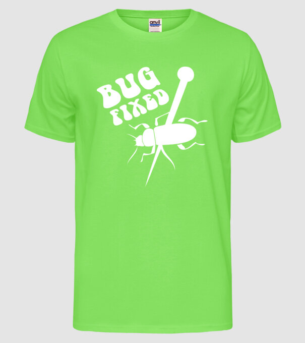 Bug fixed model verde neon pe tricou