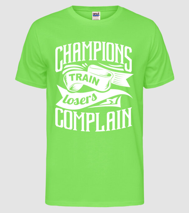 champions train model verde neon pe tricou
