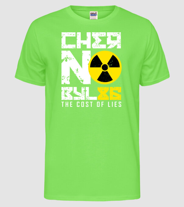 'Chernobyl ''86 3 culori' model verde neon pe tricou