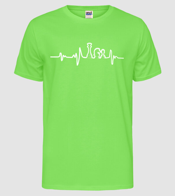 Chess heartbeat model verde neon pe tricou