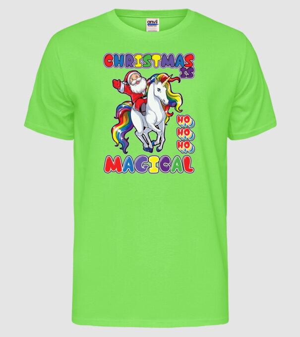 CHRISTMAS IS MAGICAL model verde neon pe tricou