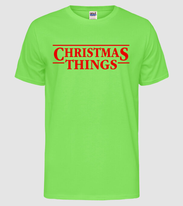 Christmas Things model verde neon pe tricou
