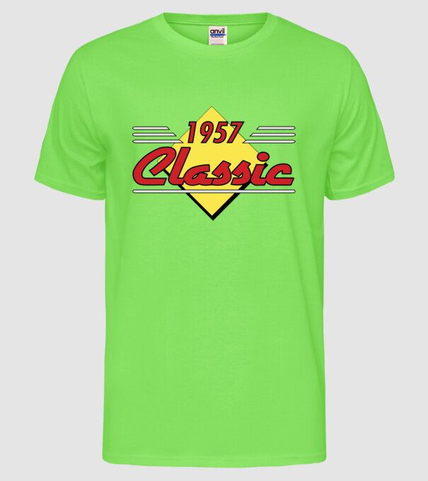 Classic - 1957 model verde neon pe tricou