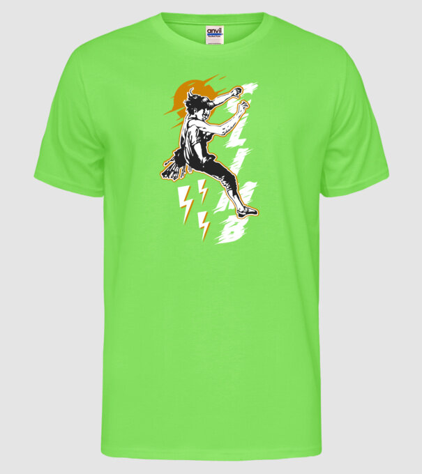 CLIMB retro model verde neon pe tricou