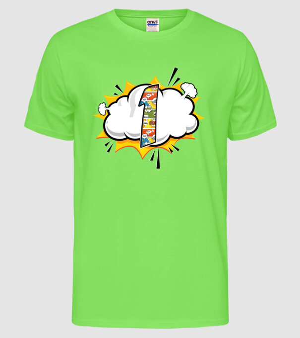 Birthday Comic Number 1 model verde neon pe tricou