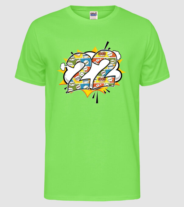 Birthday Comic Number 22 model verde neon pe tricou
