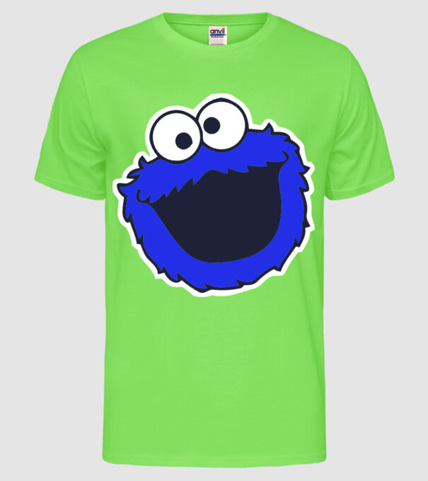 Cookie Monster Face model verde neon pe tricou