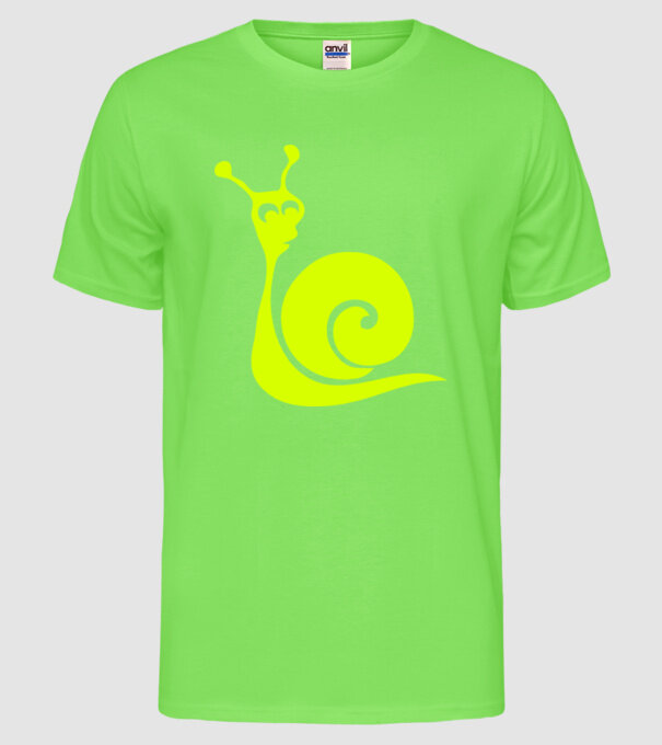 Snail model verde neon pe tricou