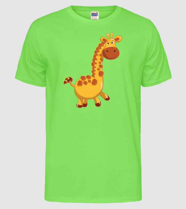 Cute giraffe model verde neon pe tricou