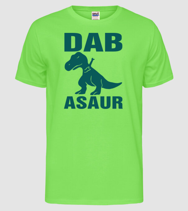 Dabasaur model verde neon pe tricou