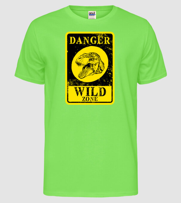 Danger wild zone model verde neon pe tricou