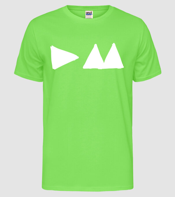 Depeche Mode triangle model verde neon pe tricou