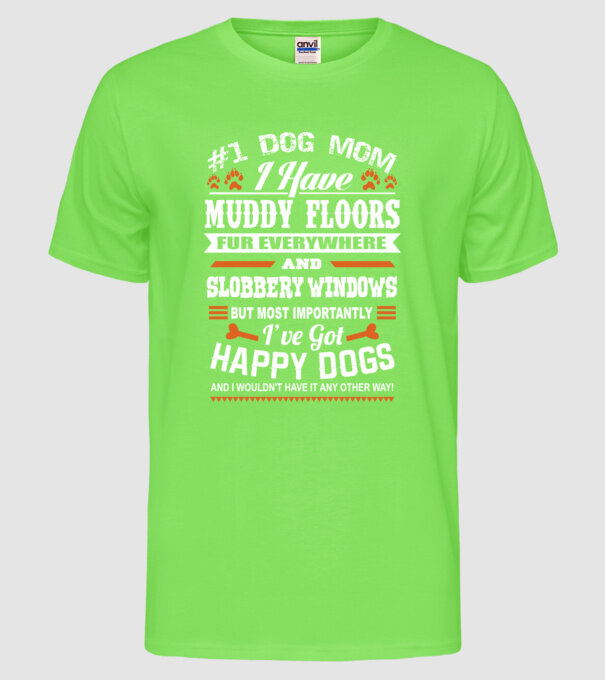 Dog mom be like model verde neon pe tricou