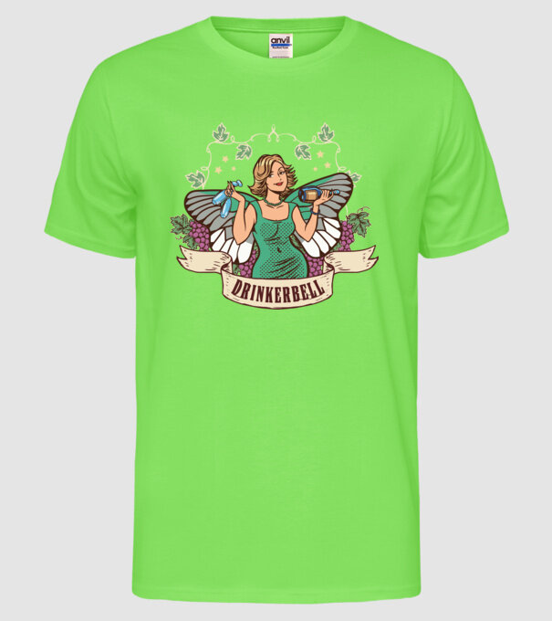 Drinkerbell model verde neon pe tricou