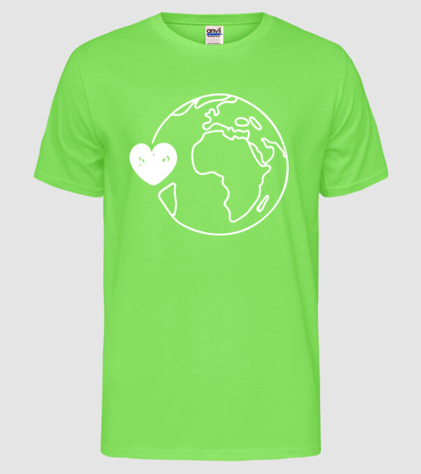 EarthLogo model verde neon pe tricou