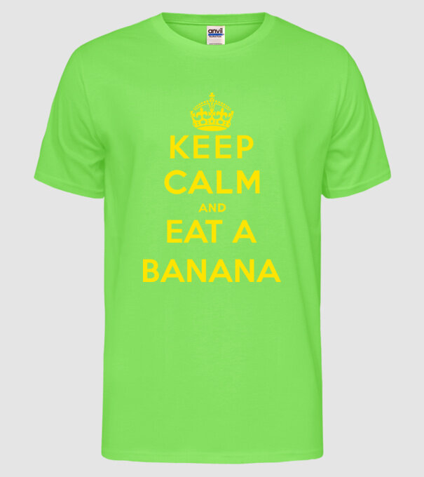 Eat banana model verde neon pe tricou