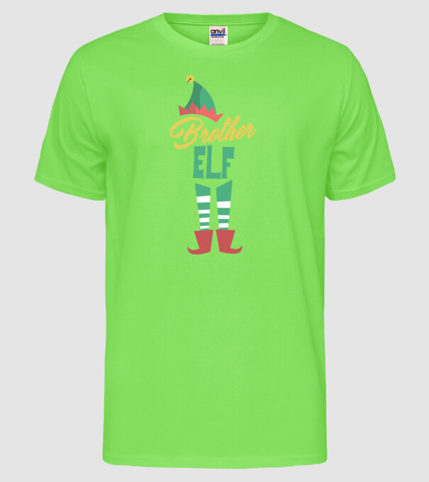 Elf family brother model verde neon pe tricou