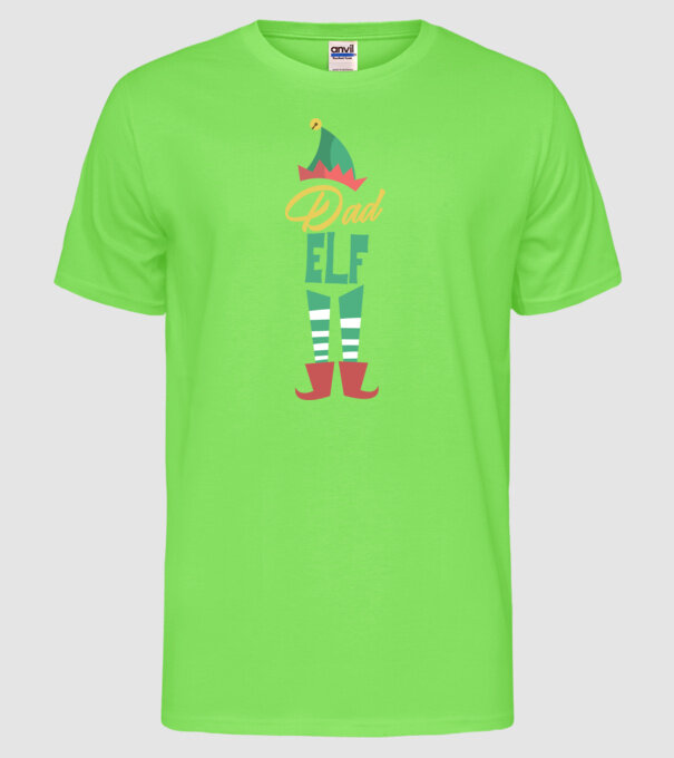 Elf family dad model verde neon pe tricou