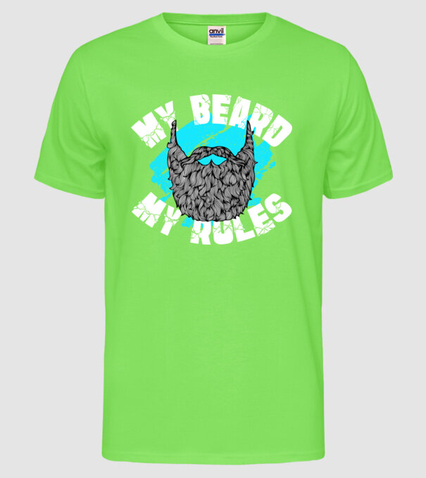 Barba mea, regulile mele (engleză) model verde neon pe tricou