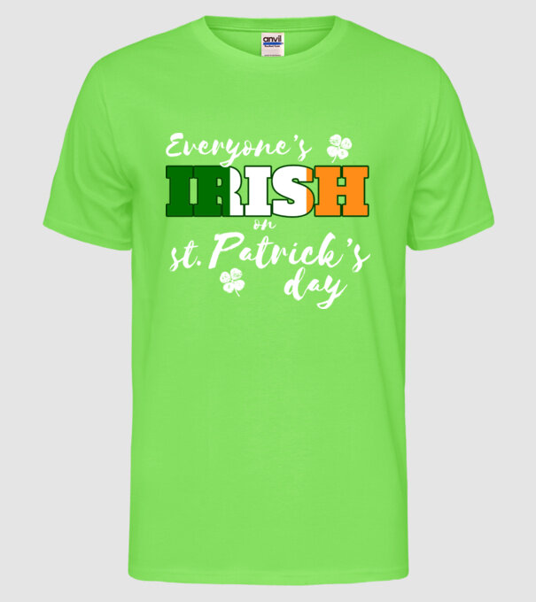 Everyone is irish flag model verde neon pe tricou