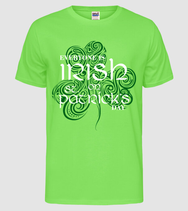 Everyone is irish shamrock model verde neon pe tricou