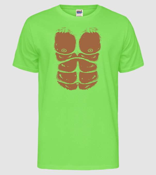 Piept de gorilă carnaval model verde neon pe tricou