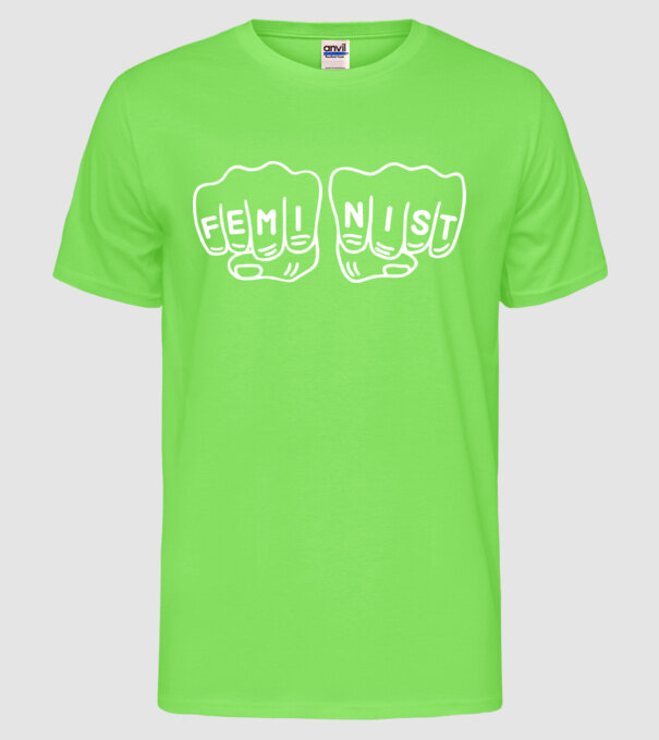 Feminist model verde neon pe tricou