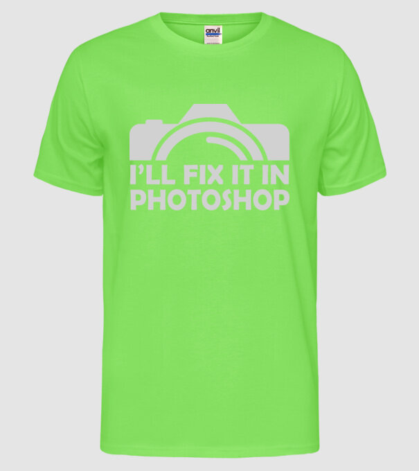 Fix in PS model verde neon pe tricou