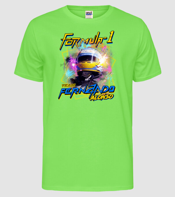 FORMULA 1 ALONSO model verde neon pe tricou