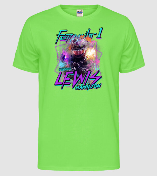 FORMULA 1 HAMILTON model verde neon pe tricou