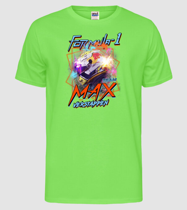 FORMULA 1 VERSTAPPEN model verde neon pe tricou