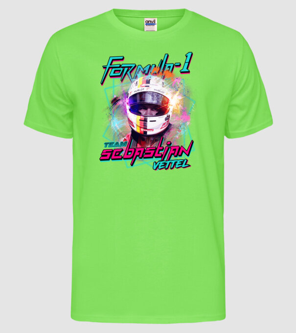 FORMULA 1 VETTEL model verde neon pe tricou