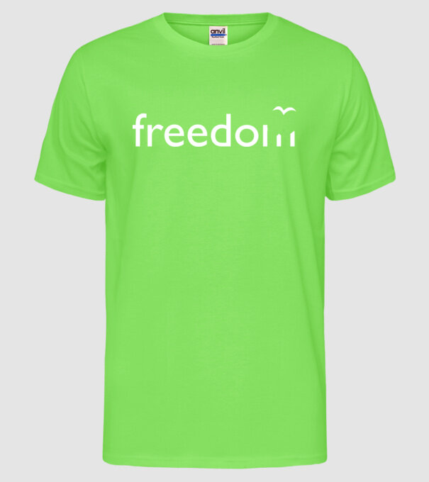 Freedom model verde neon pe tricou