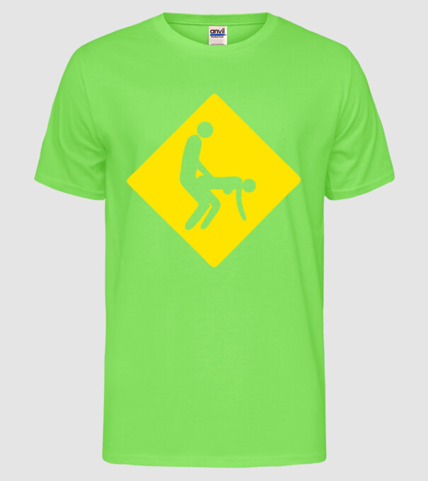 fuck sign model verde neon pe tricou