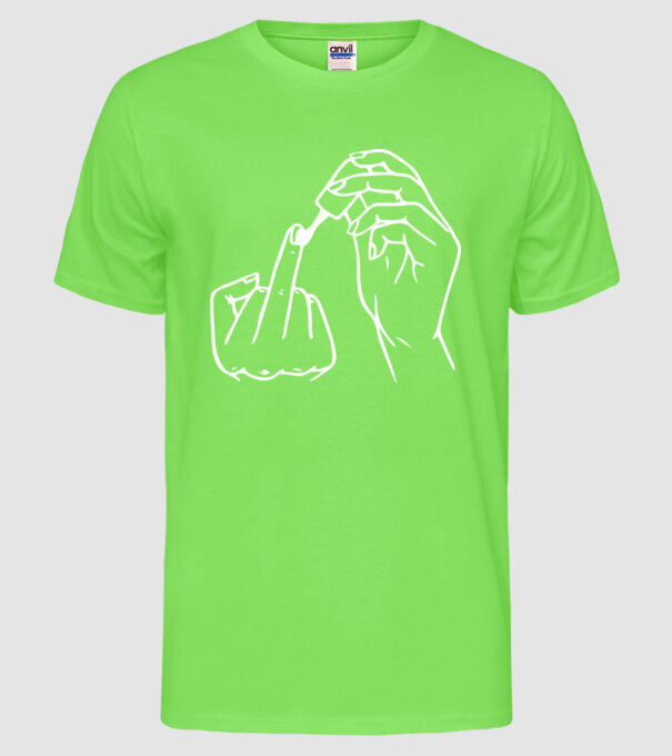 Nail polish Fuck U model verde neon pe tricou