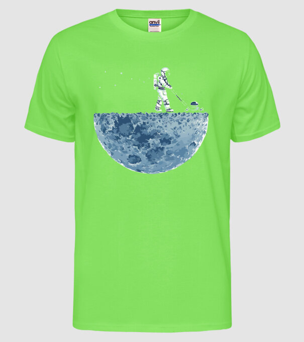 Funny astrounaut model verde neon pe tricou