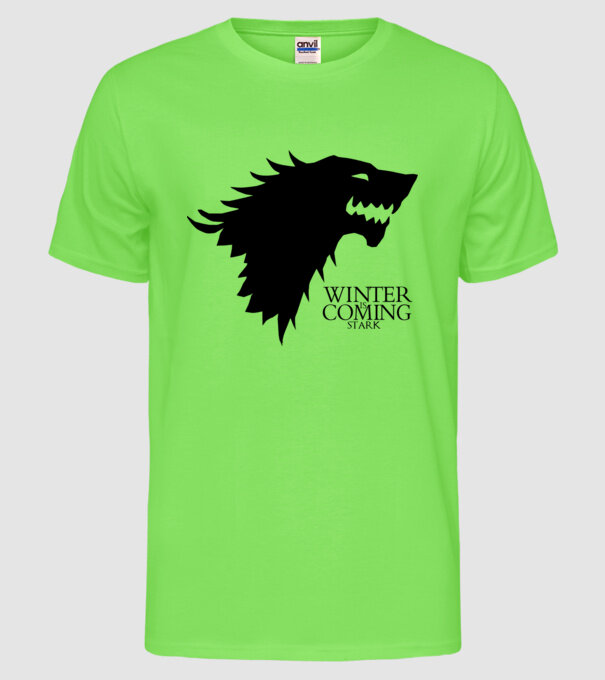 game of thrones winter is coming model verde neon pe tricou