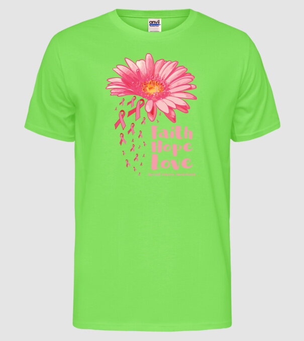 Gerbera faith hope love model verde neon pe tricou