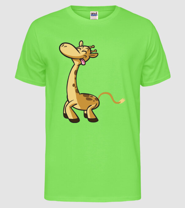 Giraffe model verde neon pe tricou