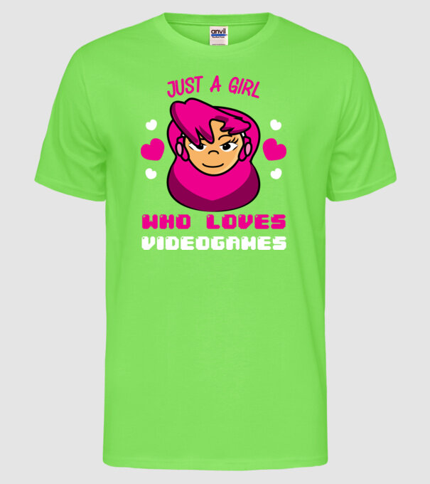 Girl Gamer model verde neon pe tricou