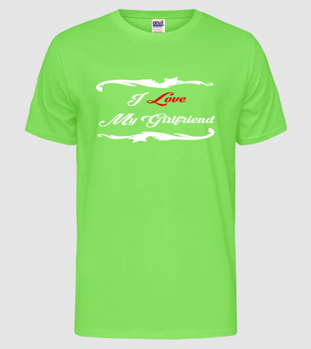 Girlfriend model verde neon pe tricou