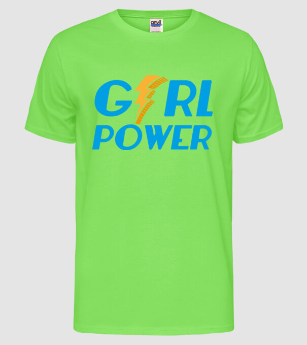 GirlPower model verde neon pe tricou