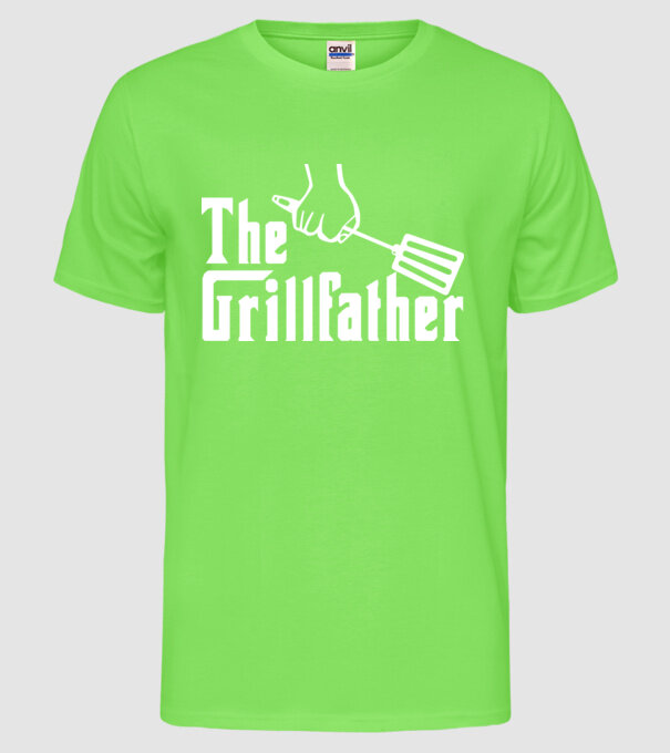 GrillFather model verde neon pe tricou