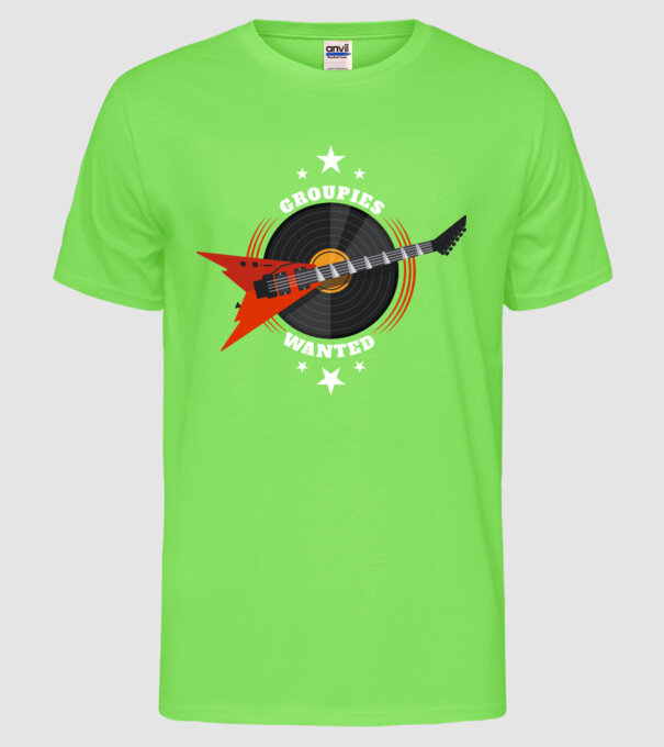 Groupies Wanted model verde neon pe tricou