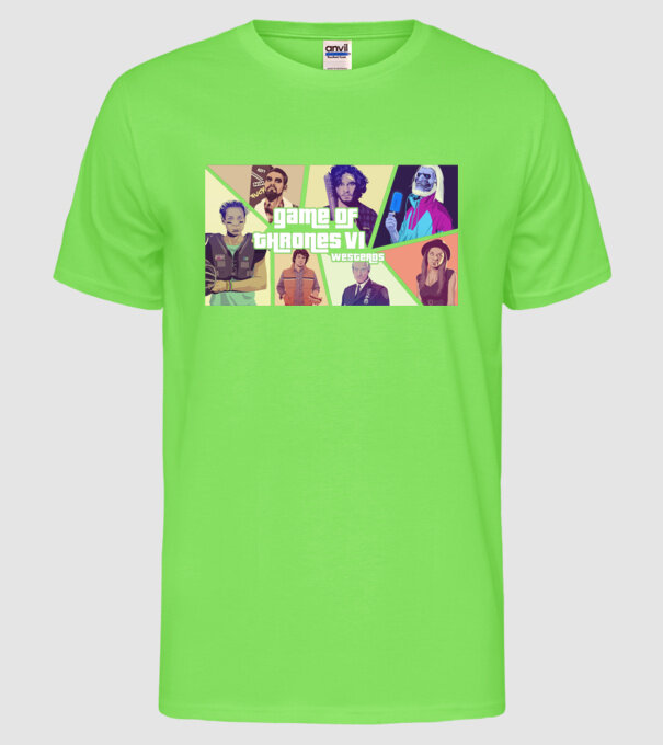 GTA Game of Thrones model verde neon pe tricou