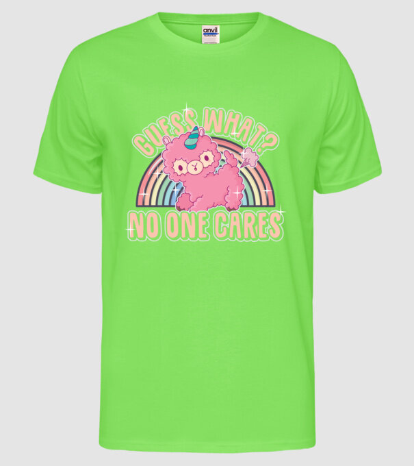 Guess what lama model verde neon pe tricou